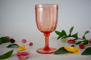 a splendid pair of Pink Melamine / Acrylic Goblets -  - #tag1# - #tag2# - #tag3# - #tag4# - the Artful Accumulator's Vintage Boutique