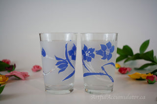 blue and white flowers, set of 2 -  - #tag1# - #tag2# - #tag3# - #tag4# - the Artful Accumulator's Vintage Boutique