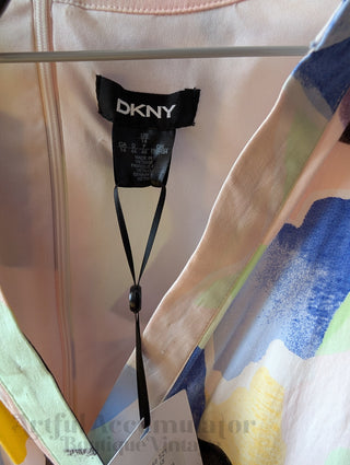 watercolor brushstrokes wrap-style dress by DKNY