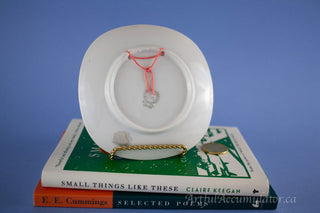 french editorial-style comic: multiplying like rabbits, small decorative plate with gold lustre edge -  - #tag1# - #tag2# - #tag3# - #tag4# - the Artful Accumulator's Vintage Boutique