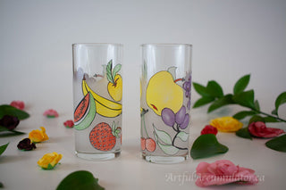 frosted highball with fruit -  - #tag1# - #tag2# - #tag3# - #tag4# - the Artful Accumulator's Vintage Boutique