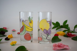 frosted highball with fruit -  - #tag1# - #tag2# - #tag3# - #tag4# - the Artful Accumulator's Vintage Boutique