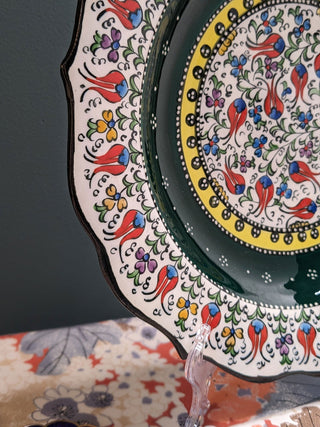 handpainted floral plate from Turkey -  - #tag1# - #tag2# - #tag3# - #tag4# - the Artful Accumulator's Vintage Boutique