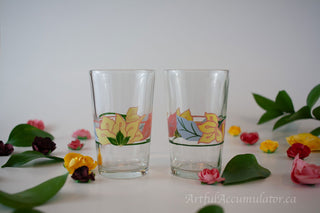 multicolor abstract floral arcopal, set of 2 -  - #tag1# - #tag2# - #tag3# - #tag4# - the Artful Accumulator's Vintage Boutique