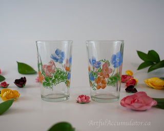 multicolor abstract floral (warhol-esque), set of 3 -  - #tag1# - #tag2# - #tag3# - #tag4# - the Artful Accumulator's Vintage Boutique
