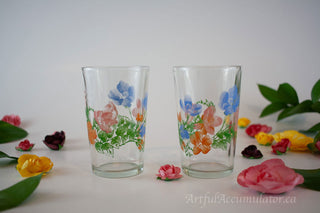 multicolor abstract floral (warhol-esque), set of 3 -  - #tag1# - #tag2# - #tag3# - #tag4# - the Artful Accumulator's Vintage Boutique
