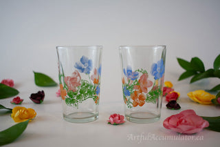multicolor abstract floral (warhol-esque), set of 3 -  - #tag1# - #tag2# - #tag3# - #tag4# - the Artful Accumulator's Vintage Boutique
