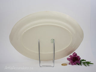 oval large platter with scalloped handles and wide gold trim -  - #tag1# - #tag2# - #tag3# - #tag4# - the Artful Accumulator's Vintage Boutique