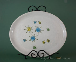 oval medium platter with Les Etoiles decals, from france -  - #tag1# - #tag2# - #tag3# - #tag4# - the Artful Accumulator's Vintage Boutique