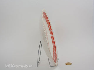 oval medium platter with plaid rim and gold lip -  - #tag1# - #tag2# - #tag3# - #tag4# - the Artful Accumulator's Vintage Boutique