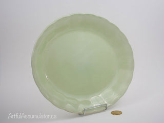 oval medium platter with scalloped lip in Pistachio green / Almond Petal -  - #tag1# - #tag2# - #tag3# - #tag4# - the Artful Accumulator's Vintage Boutique