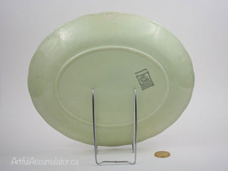 oval medium platter with scalloped lip in Pistachio green / Almond Petal -  - #tag1# - #tag2# - #tag3# - #tag4# - the Artful Accumulator's Vintage Boutique