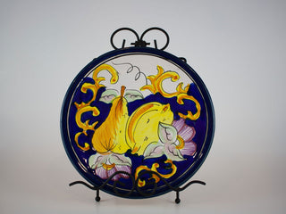 painted pear and lemon on blue and white -  - #tag1# - #tag2# - #tag3# - #tag4# - the Artful Accumulator's Vintage Boutique