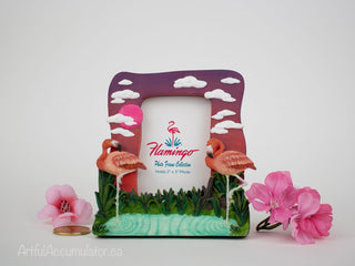 picture frame: Flamingos with easel back -  - #tag1# - #tag2# - #tag3# - #tag4# - the Artful Accumulator's Vintage Boutique
