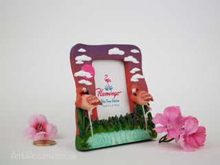 picture frame: Flamingos with easel back -  - #tag1# - #tag2# - #tag3# - #tag4# - the Artful Accumulator's Vintage Boutique