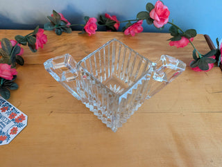 Carved Glass Art Deco Creamer & Sugar by Heisey Glass (sold as a set)