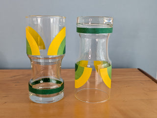 Set of 2: Yellow and Green italian glassware drinkware