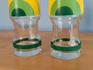 Set of 2: Yellow and Green italian glassware drinkware