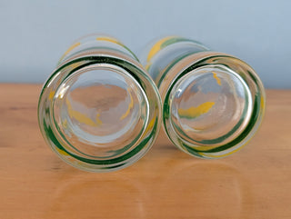 Set of 2: Yellow and Green italian glassware drinkware