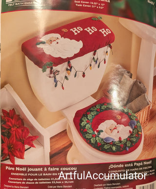 Kit de housse de siège de toilette Bucilla Peek-a-boo Santa non assemblé