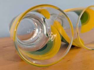 Set of 2: Yellow and Green italian glassware drinkware