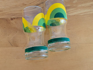 Set of 2: Yellow and Green italian glassware drinkware