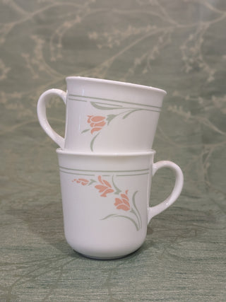 Corelle mugs, set of 2, peach blossom
