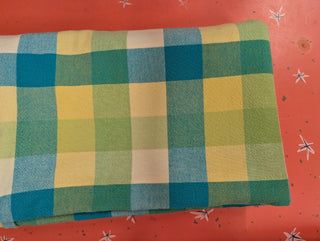 Elsie - rectangle tablecloth - yellow, green, turquoise squares