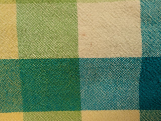 Elsie - rectangle tablecloth - yellow, green, turquoise squares