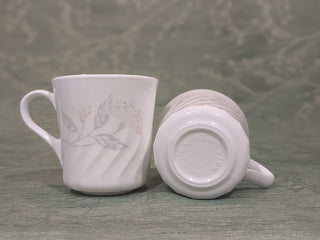 set of 2, Corelle mugs, pink trio pattern
