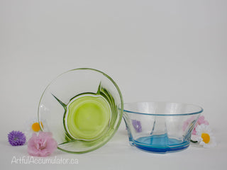 set of 2: green and blue ice cream dishes -  - #tag1# - #tag2# - #tag3# - #tag4# - the Artful Accumulator's Vintage Boutique