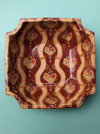 textured handpainted chinese decorative BOWL with floral baskets -  - #tag1# - #tag2# - #tag3# - #tag4# - the Artful Accumulator's Vintage Boutique