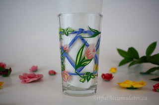 tumbler with roses & trelese, set of 2 -  - #tag1# - #tag2# - #tag3# - #tag4# - the Artful Accumulator's Vintage Boutique