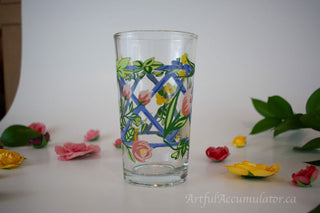 tumbler with roses & trelese, set of 2 -  - #tag1# - #tag2# - #tag3# - #tag4# - the Artful Accumulator's Vintage Boutique